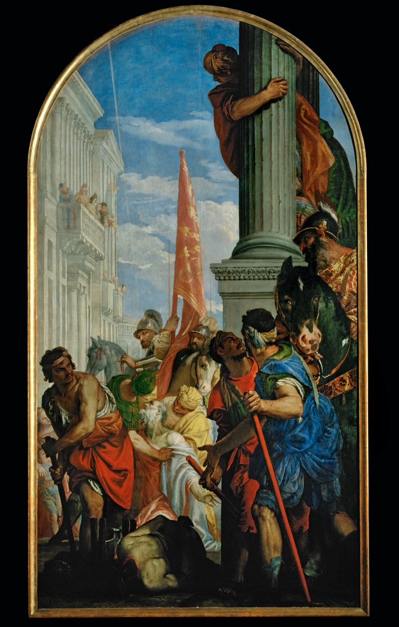"Martelaarschap van de heiligen Primus en Felicianus, rond 297 CE onder keizer Diocletianus (schilderij op doek) door (1528-88) Veronese
