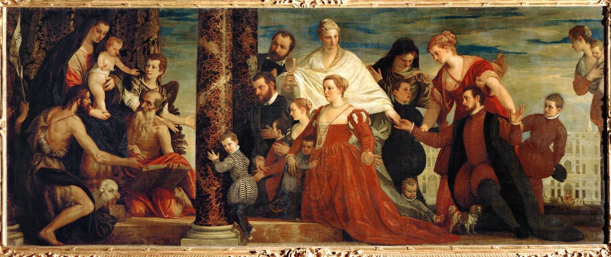 De Madonna en de familie Cuccina door (1528-88) Veronese