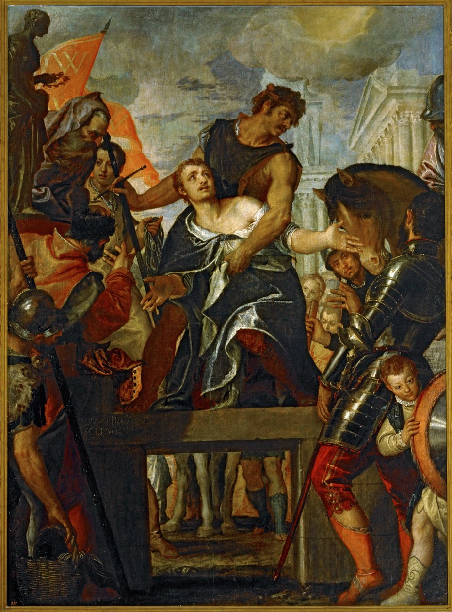 Het martelaarschap van de heilige Menas ... (schilderij op doek) door (1528 88) Veronese