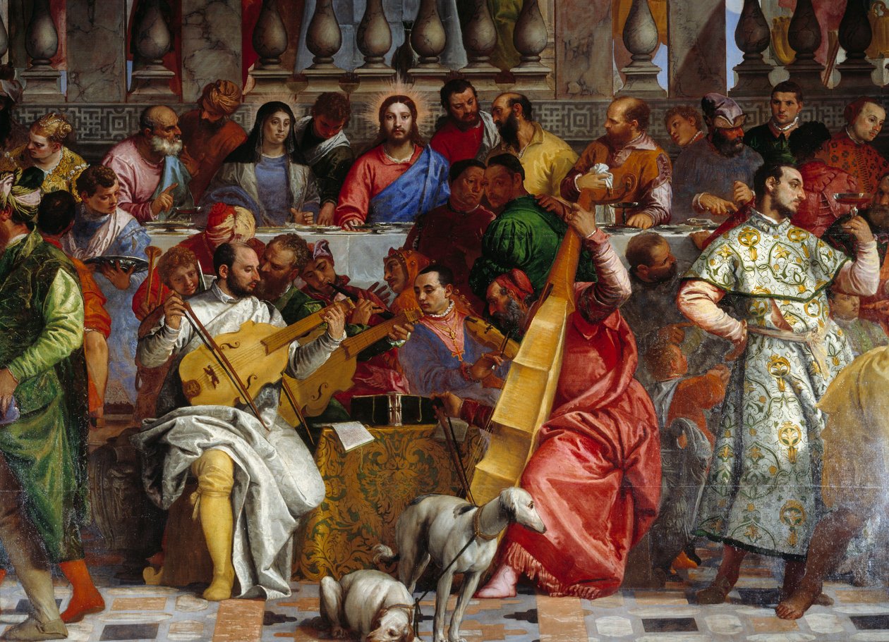 De bruiloft te Kana, detail: Christus en de Maagd door Veronese