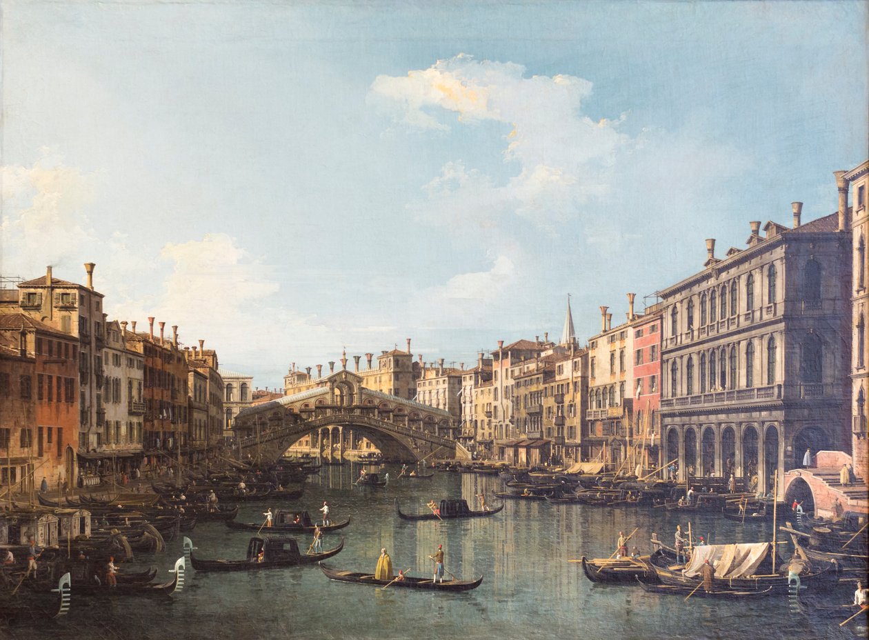 Uitzicht op Venetië met de Rialtobrug door (1697 1768) Canaletto