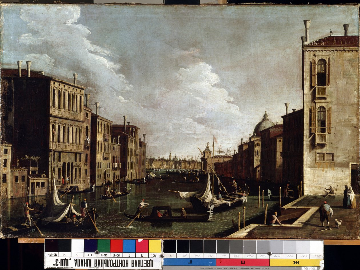 Uitzicht op het grote kanaal in Venetië door Canaletto
