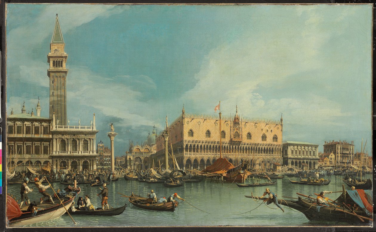 De Molo, Venetië, vanaf het Bacino di San Marco door Canaletto