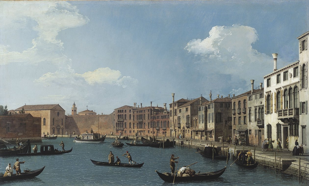 Uitzicht op het Santa Chiara-kanaal, Venetië, ca. 1730 door (1697 1768) Canaletto