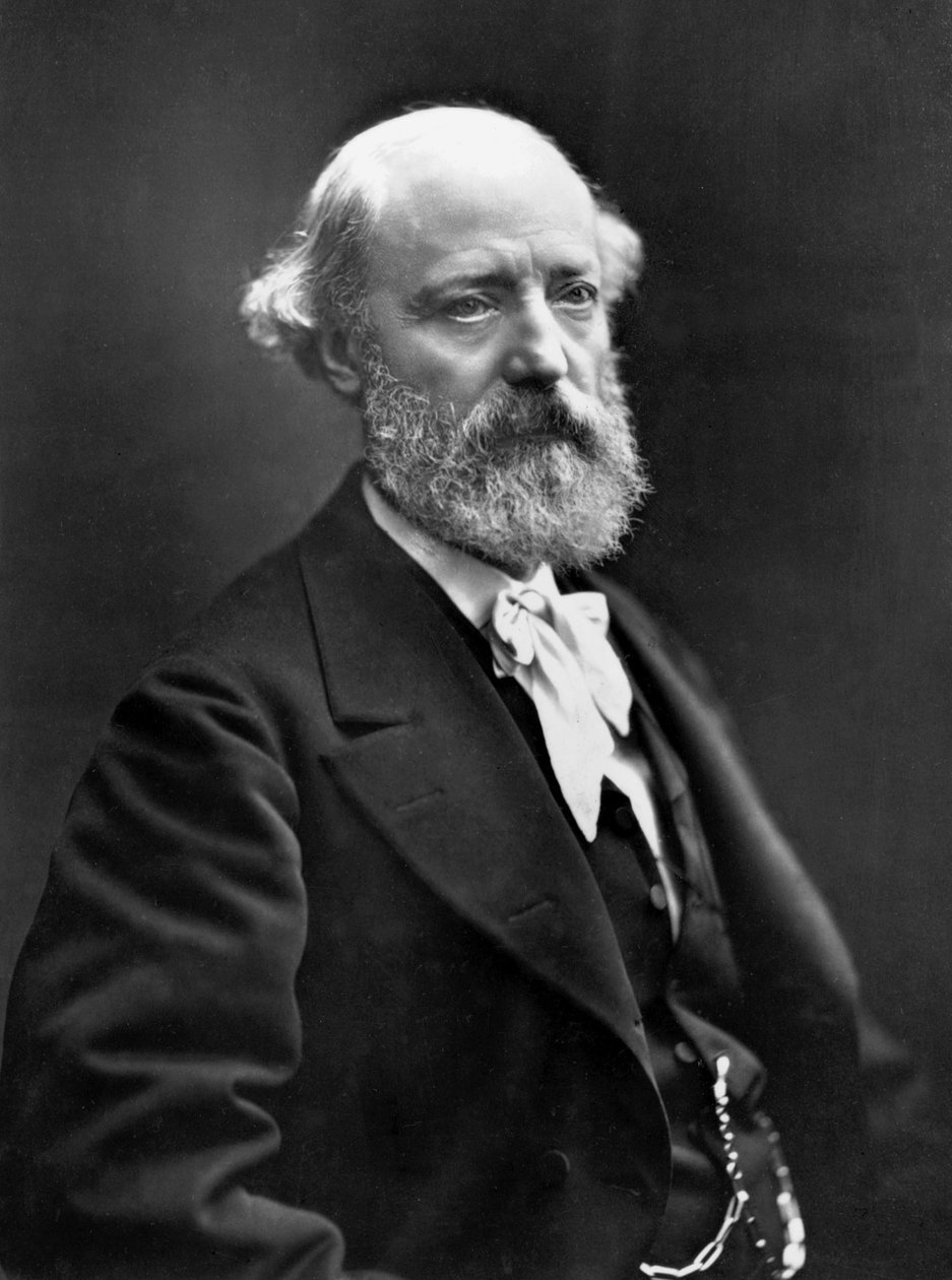 Eugene Viollet-Le-Duc (1814-1879) Franse architect die veel monumenten restaureerde (Notre Dame van Parijs, kasteel Pierrefonds), foto door Nadar (1820-1910) in 1878 door Nadar