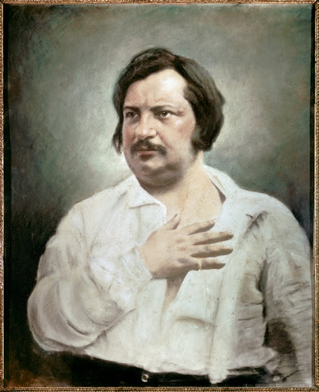 Portret van Honoré de Balzac (1799 - 1850), Franse schrijver door Nadar