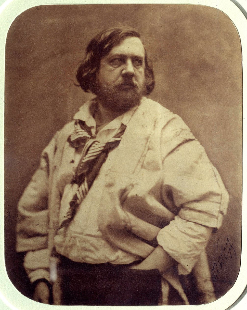 Portret van de Franse schrijver Theophile Gautier (1811-1872) in de witte blouse Fotografie door Felix Tournachon alias Nadar (1820-1910) 1854 Parijs, musee d