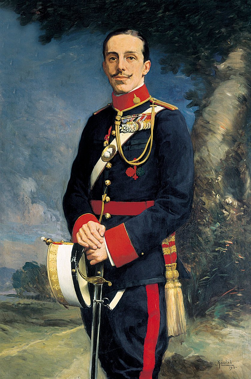 Portret van Alfonso XIII (1886-1941), Koning van Spanje in militair uniform door Kaulak