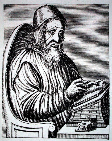 Portret van Trimethius, kopie van een Franse 18e-eeuwse gravure gereproduceerd in 