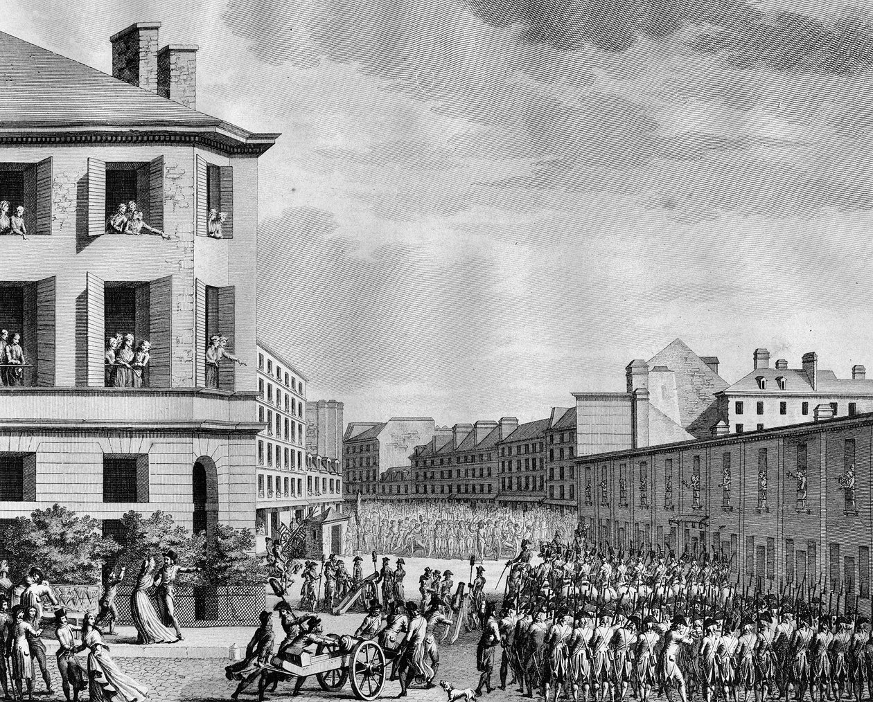 Franse revolutie en antirevolutionaire bewegingen: Ontwapening van de faubourg Saint Anthony op de 4e Prairial An III (23 mei) door (after) Girardet