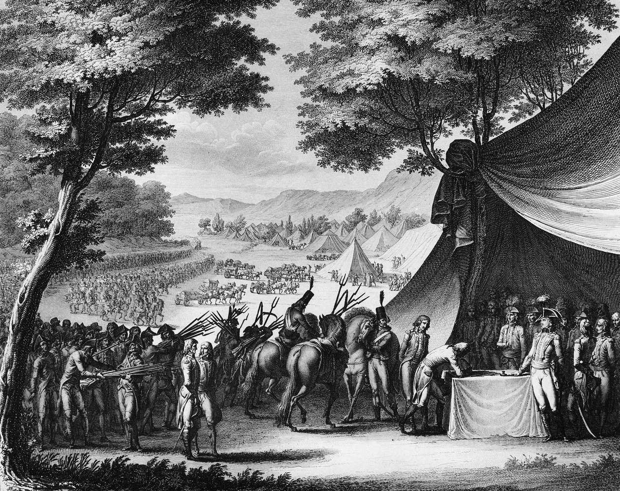 Oorlog van de Franse Revolutie en anti-revolutionaire bewegingen: Oorlog van Vendee. Capitulation van de Vendee op 17 februari door (after) Girardet