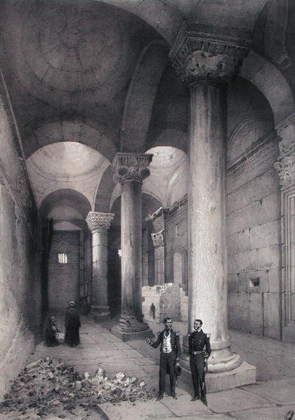 Interieur van de Gouden Poort in Jeruzalem, illustratie uit 