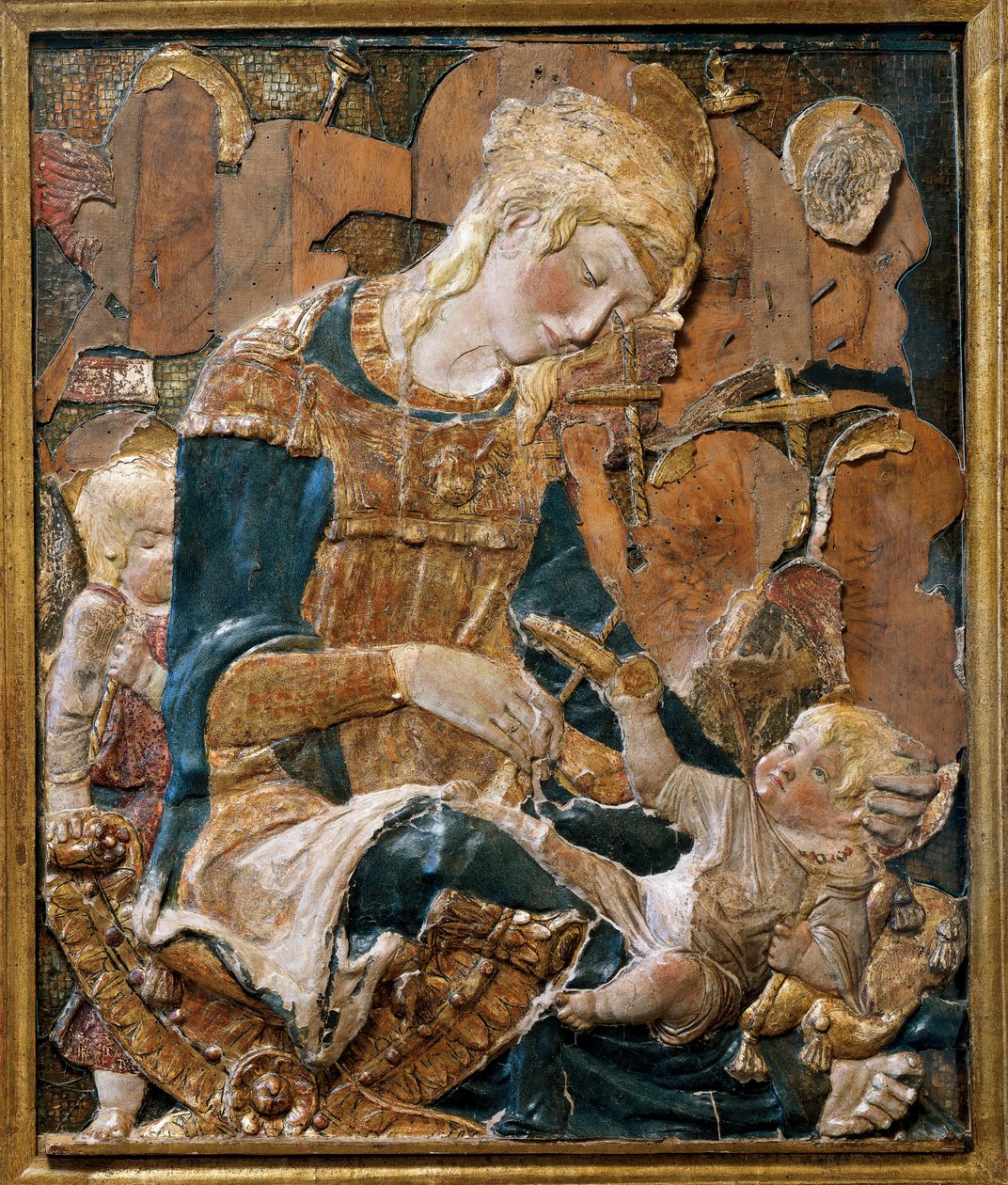 Madonna en Kind, bas-reliëf door (attr. to) Donatello