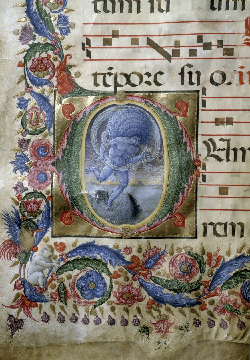 Verlichte pagina van een graduale (Miniatuur) door (c.1445 1527) Liberale da Verona