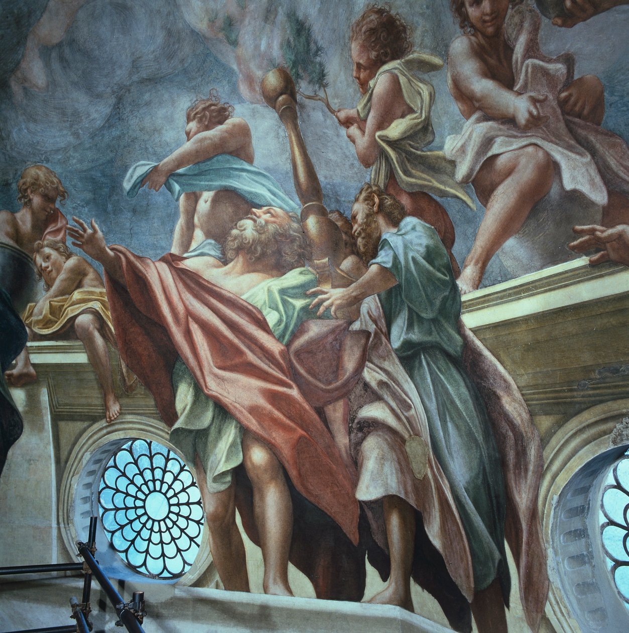 Apostelen en jongeren, door Antonio Allegri Da Correggio (1489-1534), fresco, Koepel van de Kathedraal van Parma, Italië door (c.1489 1534) Correggio
