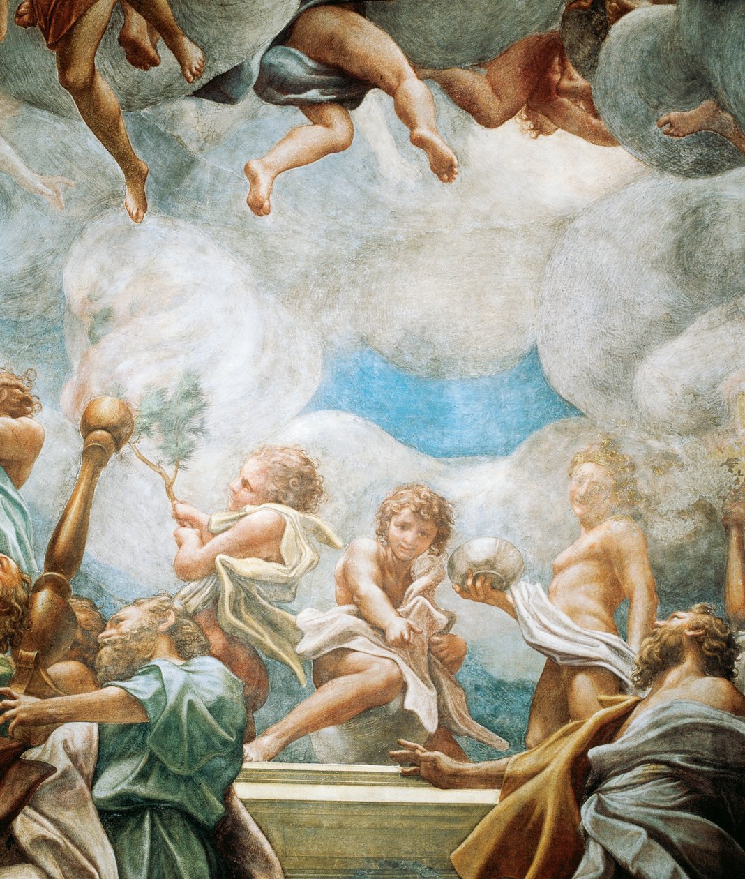Ephebes en apostel, detail van Tenhemelopneming van de Maagd door (c.1489 1534) Correggio