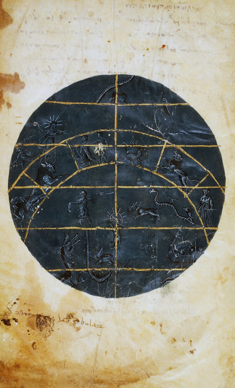 Noordelijk hemelgewelf, miniatuur, astronomische tabel door Ptolemaeus door (c.90 168)(after) Ptolemy