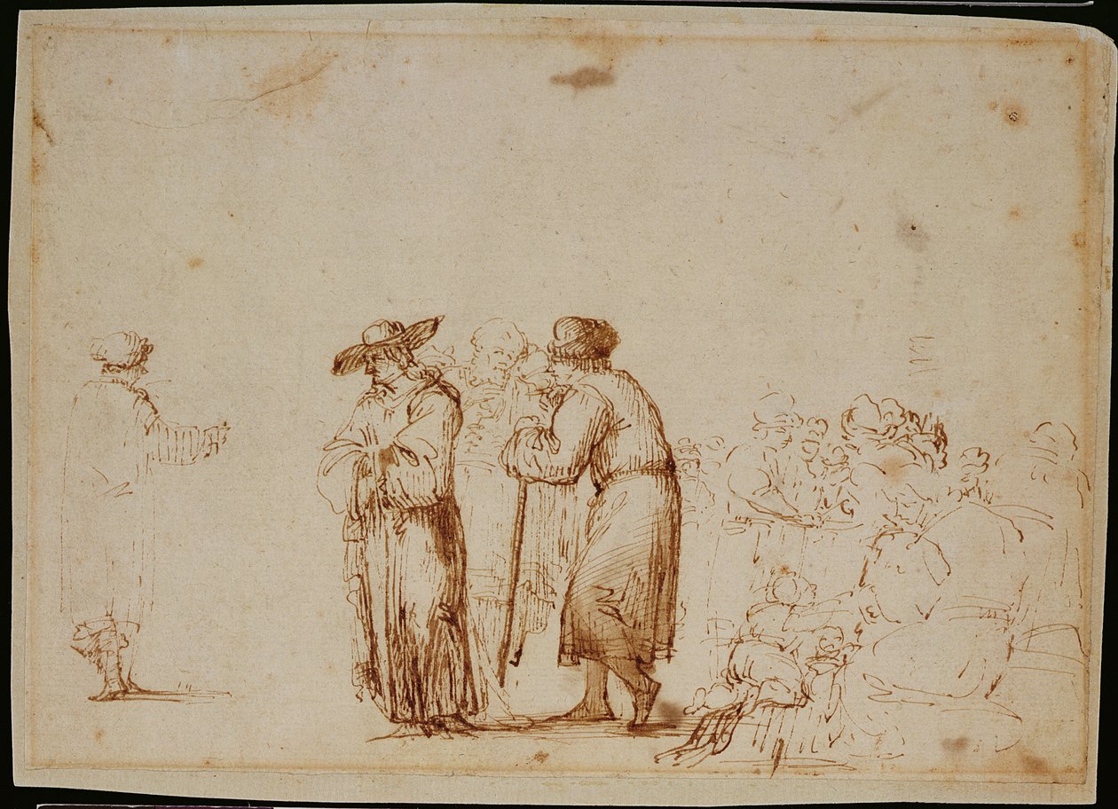 Nederlandse figuren door (follower of) Rembrandt Harmensz. van Rijn