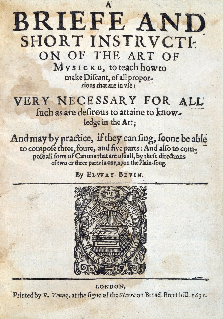 Kunst van Musicke, door Elway Bevin 1631 door Unknown