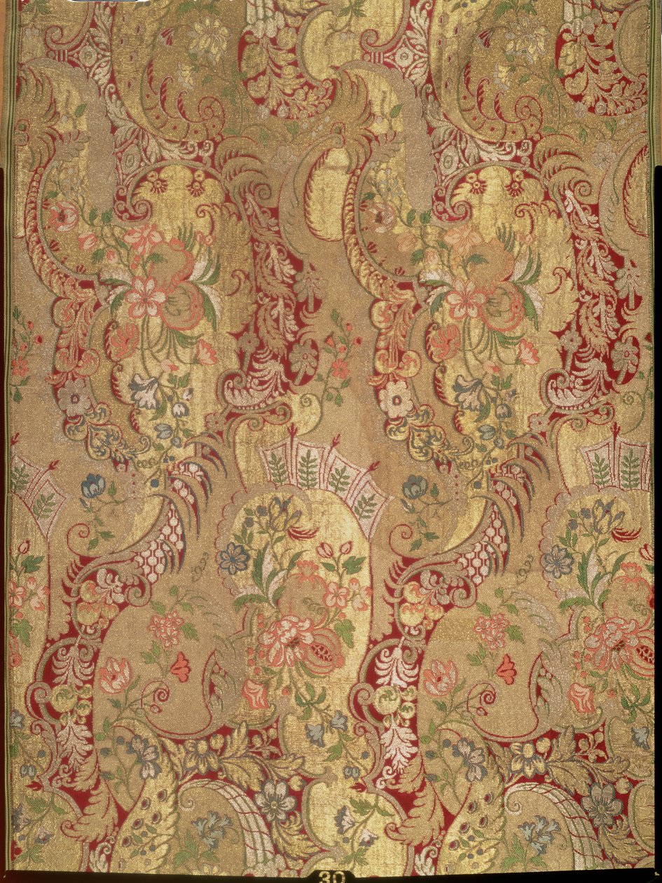 Brocade met exotisch patroon, Italiaans of Frans, ca. 1700 door Unknown