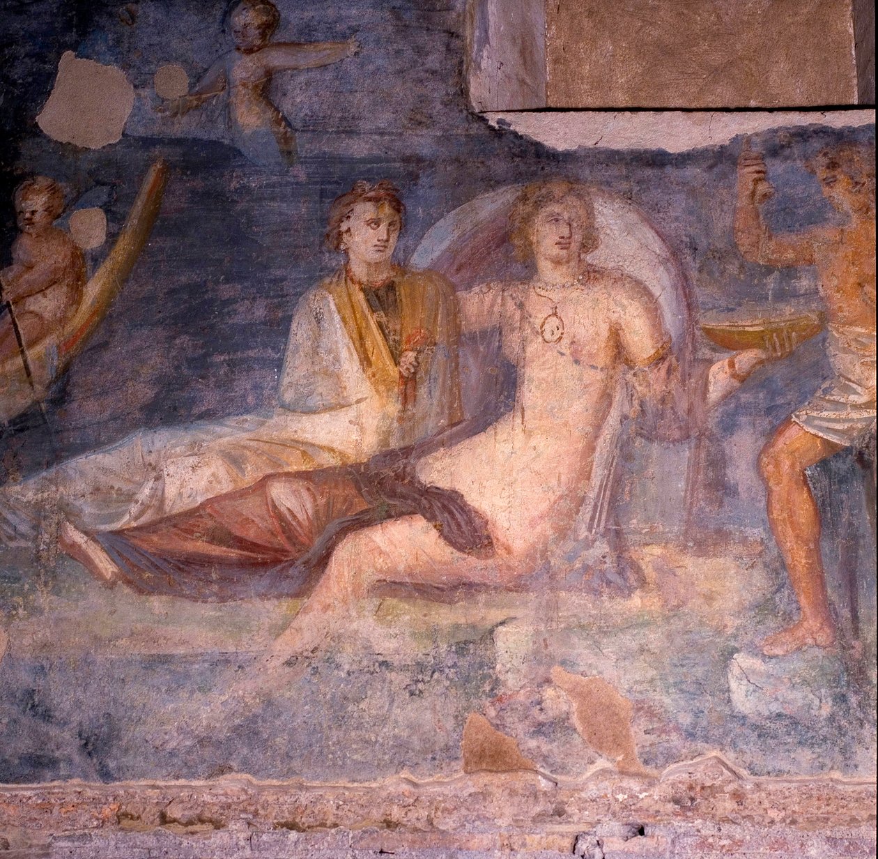 Detail van een fresco door Unknown