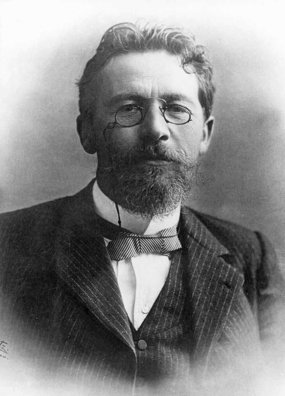 Portret van Anton Tsjechov, Russische auteur en toneelschrijver, 1900 door Unknown