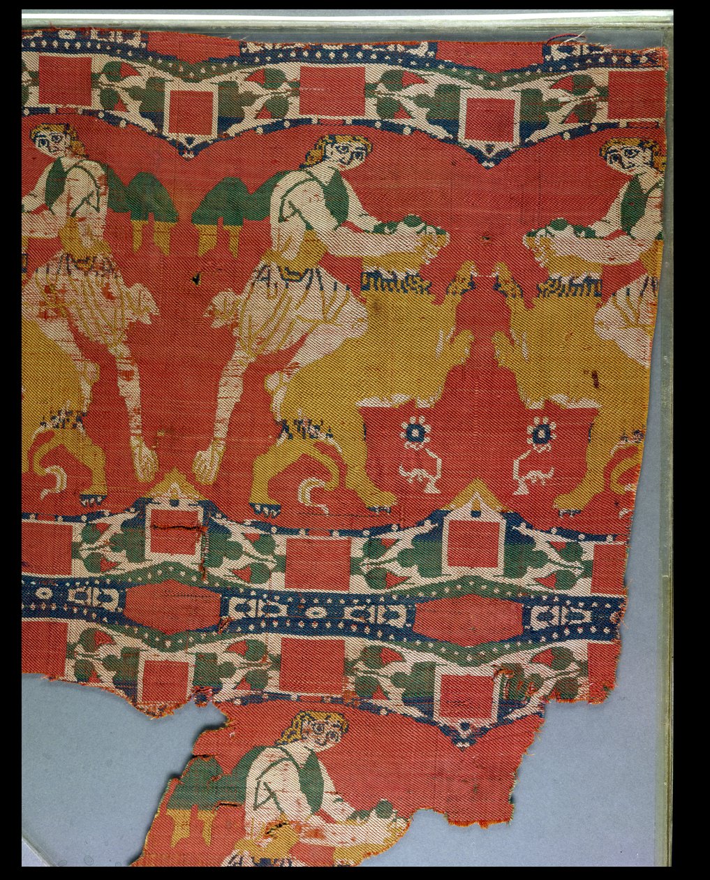 Temmen van het wilde dier, Byzantijns wandtapijtfragment, 6e-7e eeuw door Unknown