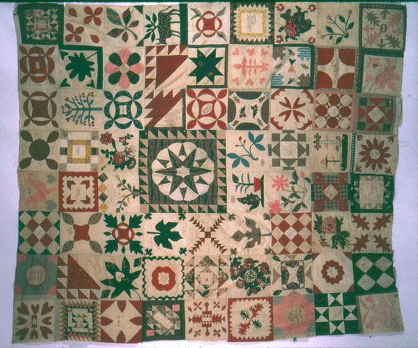 Handtekeningenalbum quiltstuk, New Jersey, 1844 door American School