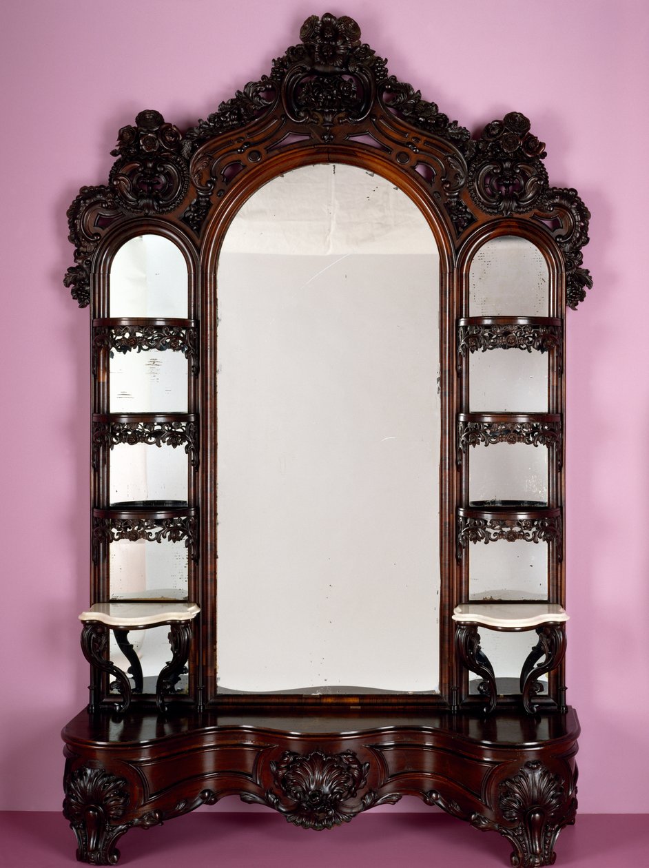 Etagere, onderdeel van een salonset, uit de winkel van John Henry Belter, 1855 door American School
