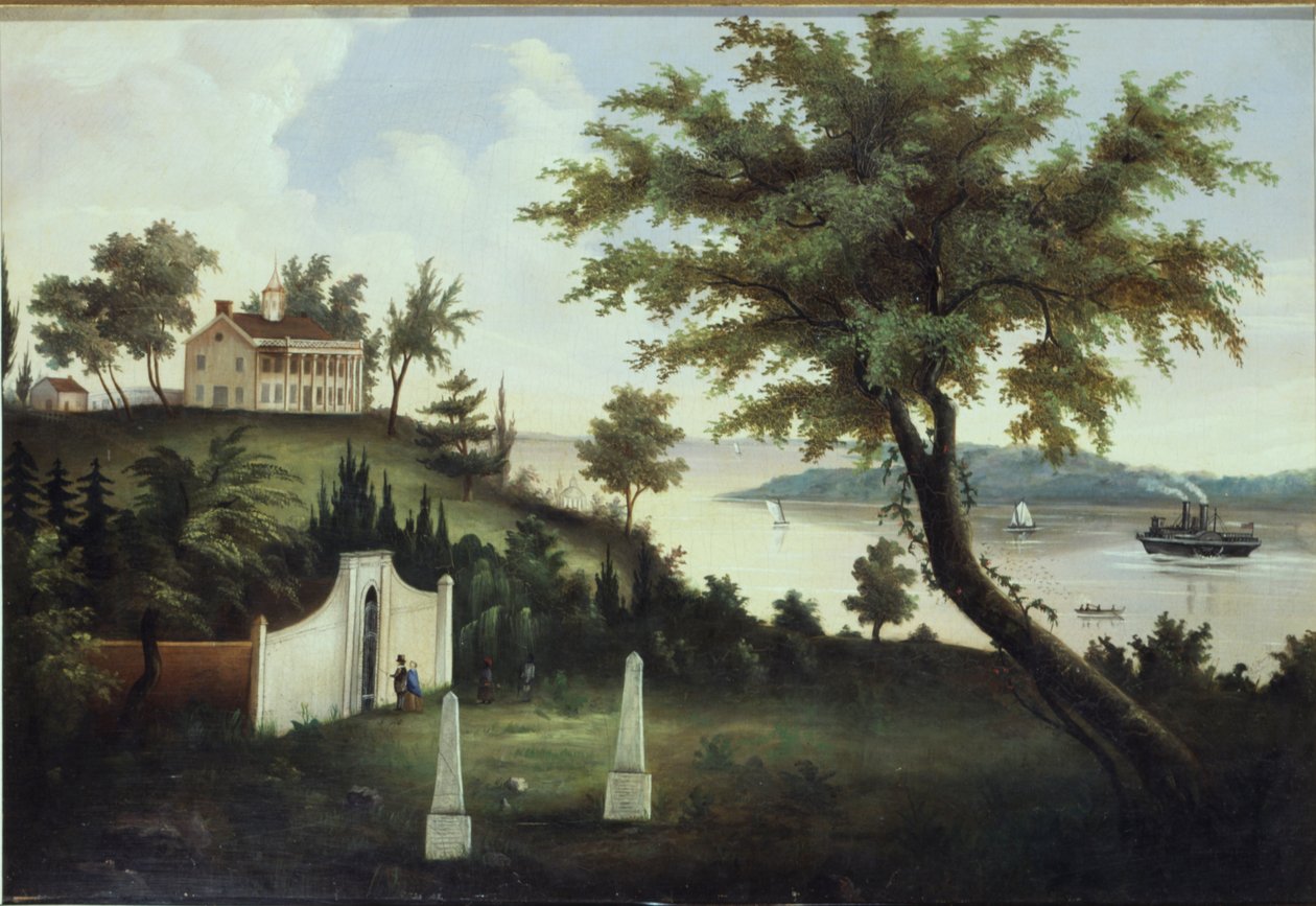 Mount Vernon, huis van George Washington, aan de Potomac River door American School