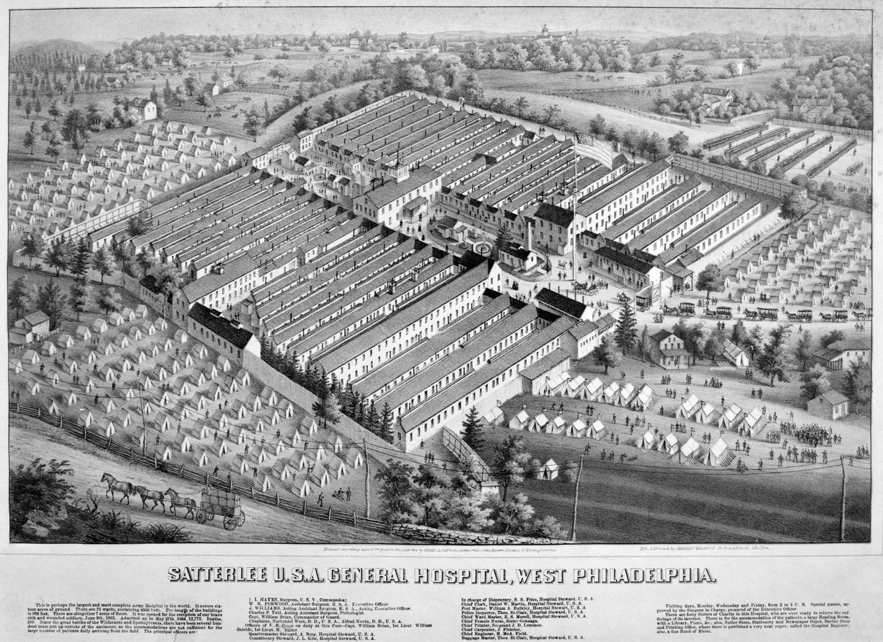 Satterlee Hospital, Philadelphia, Pennsylvania, 1863 door American School