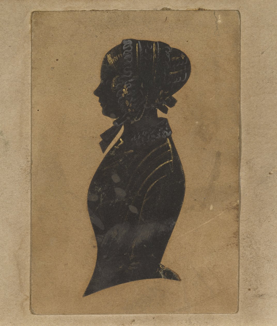 Silhouet van een dame, c. 1800-1850 door American School