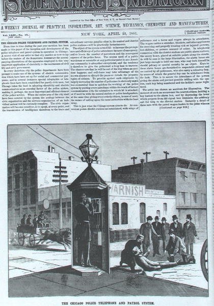 Het Chicago Politie Telefoon- en Patrouillesysteem, uit Scientific American 23 april 1881 door American School
