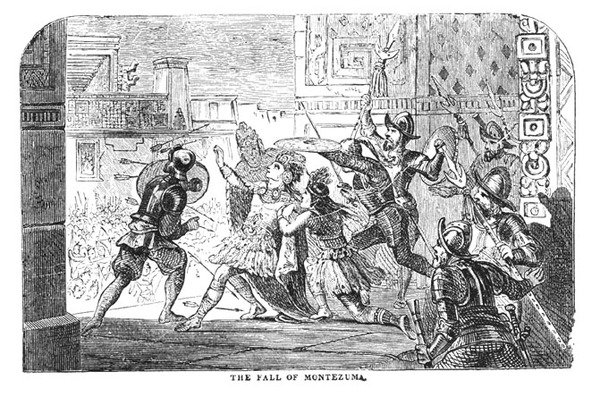 De Val van Montezuma, uit Abbotts Geschiedenis van Cortes door American School