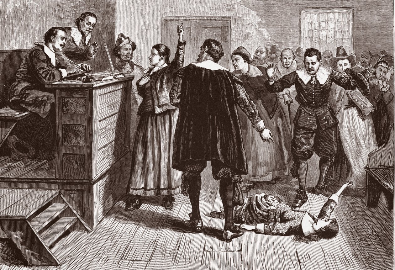 Hekserij in Salem Village; uit Pioneers in the settlement of America: van Florida in 1510 tot Californië in 1849; William A Crafts; 1876 door American School