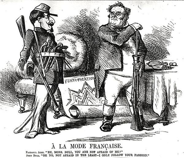 A La Mode Francaise, uit Punch, of de London Charivari, 4 augustus 1860 door English School