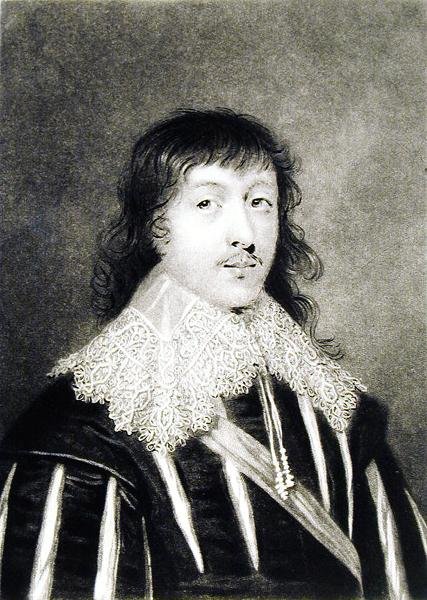 Lucius, Burggraaf Falkland (ca. 1610-43) illustratie uit Portretten van Karakters Illustere in de Britse Geschiedenis, gegraveerd door Richard Earlom en Charles Turner door English School