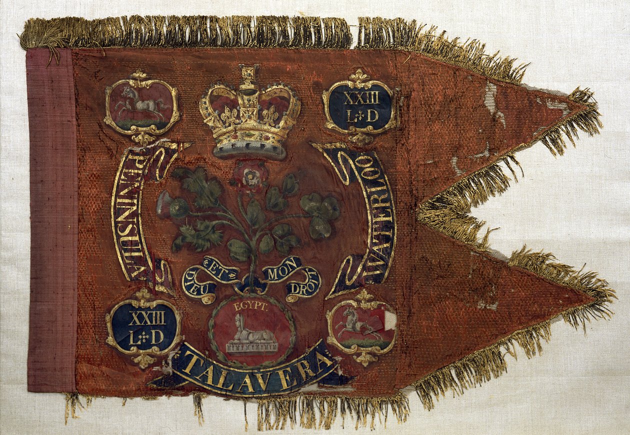 Regimentsvaandel van de 23e Lichte Dragonders, 1809 door English School
