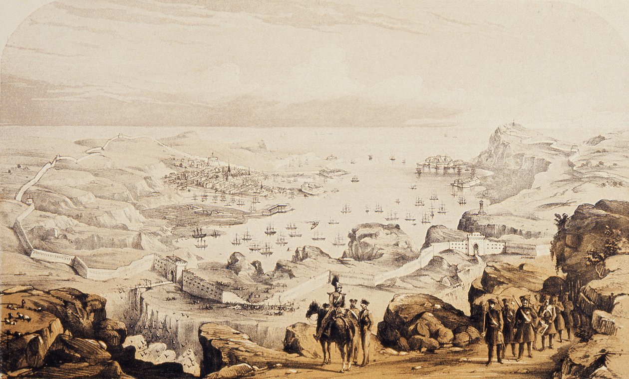 Sebastopol en fortificaties nu in aanbouw, 1854 door English School