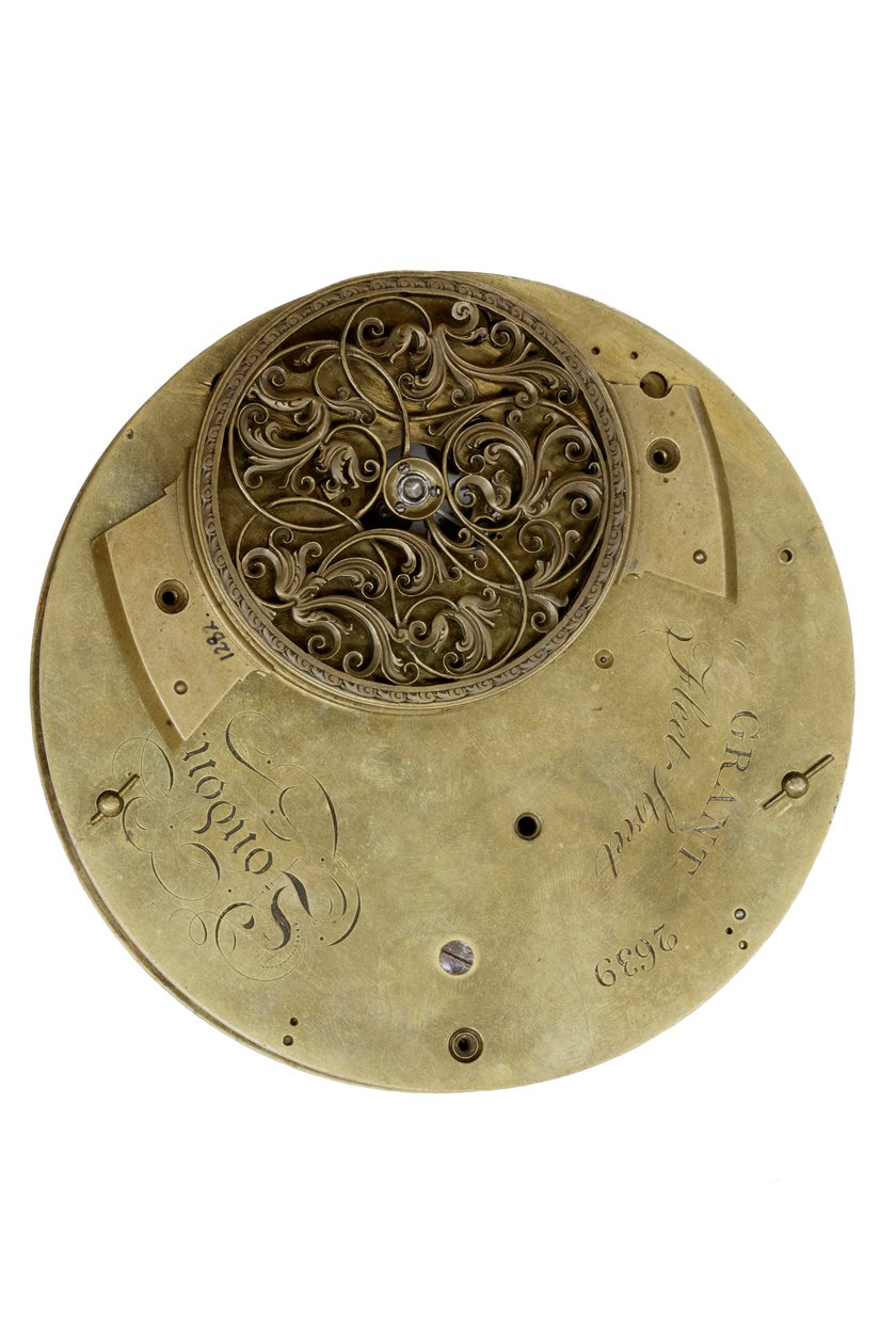De achterplaat van de Cumming-klok, c.1767 door English School