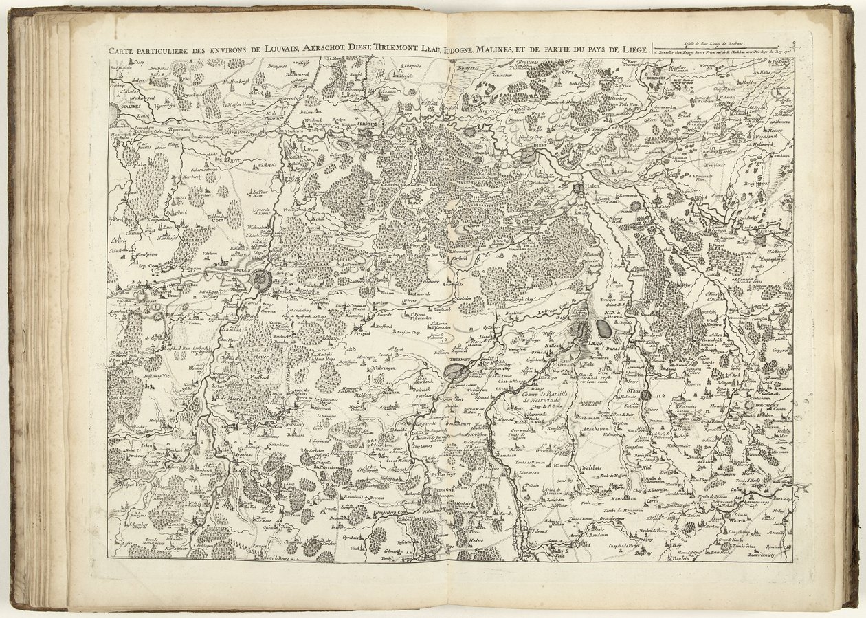 Kaart van Brabant, 1706 door Flemish School