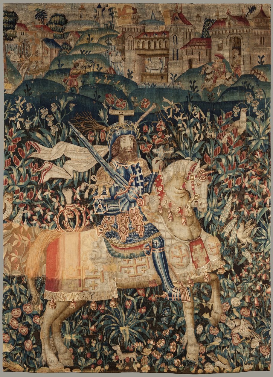 Wandtapijt met afbeelding van Godfried van Bouillon, ca. 1500 door Flemish School