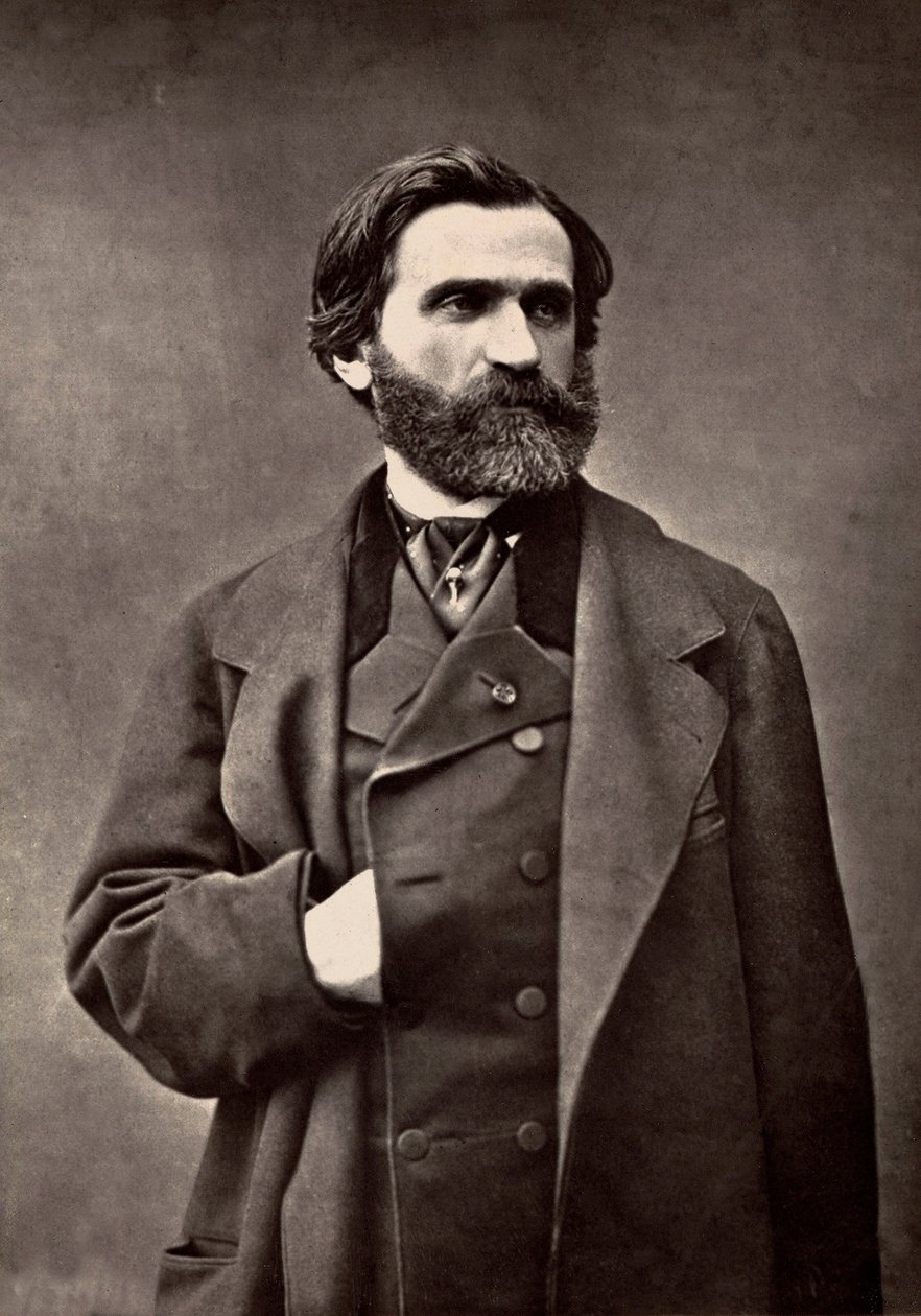 Portret van Giuseppe Verdi door French Photographer