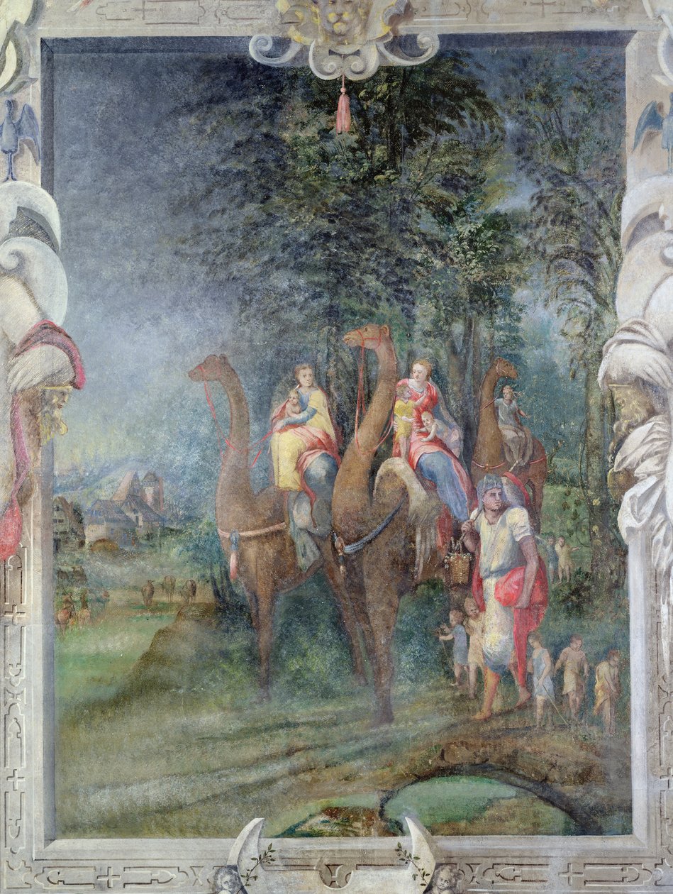 Exodus scène op de schoorsteen in de kamer van Madeleine de Savoie, Chateau d