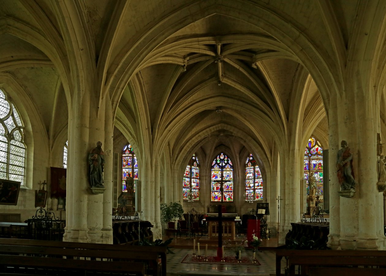 Interieur van de kerk door French School