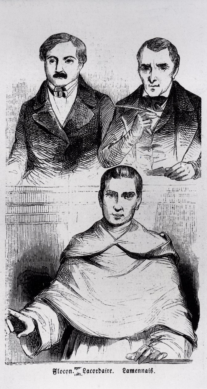 Jean-Baptiste Lacordaire, Fr. de Lamennais en F. Flocon door French School