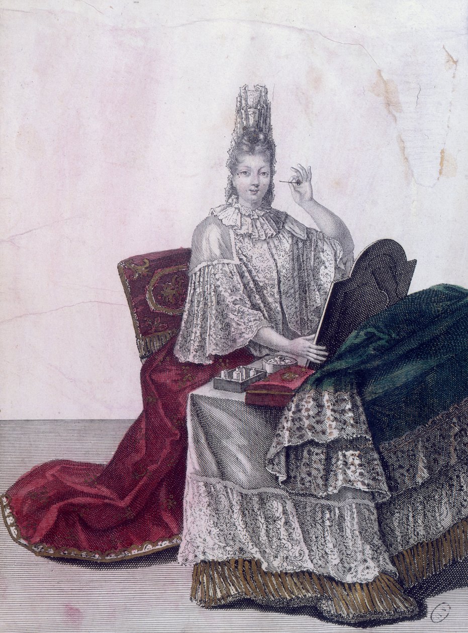 Madama la Marquise Dangeau bij haar Toilet, 1694 door French School
