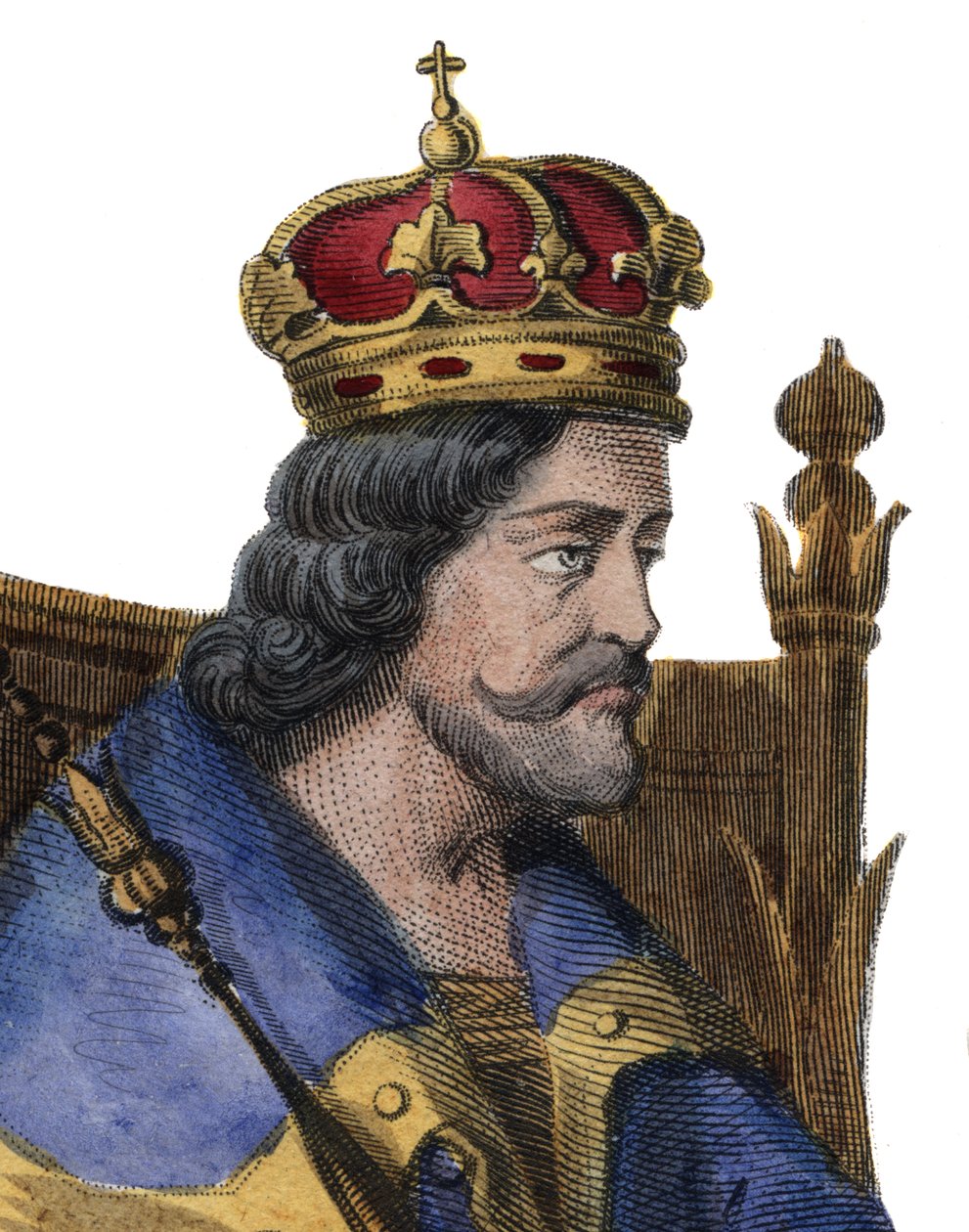 Portret van Karel I van Napels (Karel van Anjou) (1227-1285), koning van Sicilië door French School
