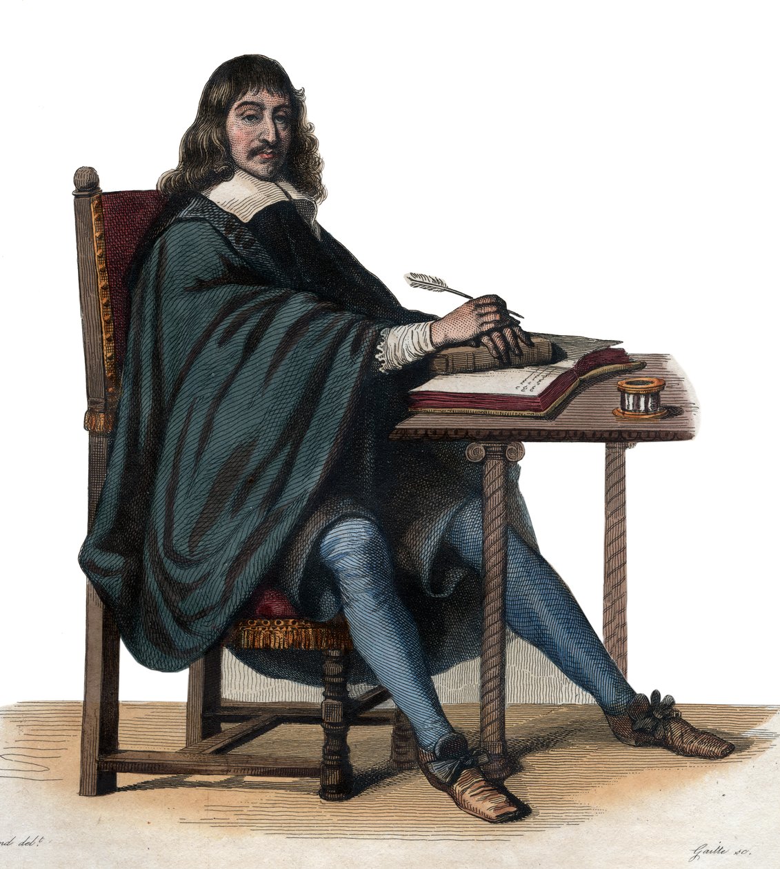 Portret van Rene Descartes (1596-1650), Franse filosoof en schrijver door French School