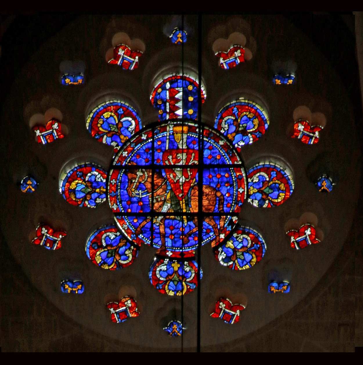 Roosvenster met Simon de Montfort, Kathedraal van Chartres door French School